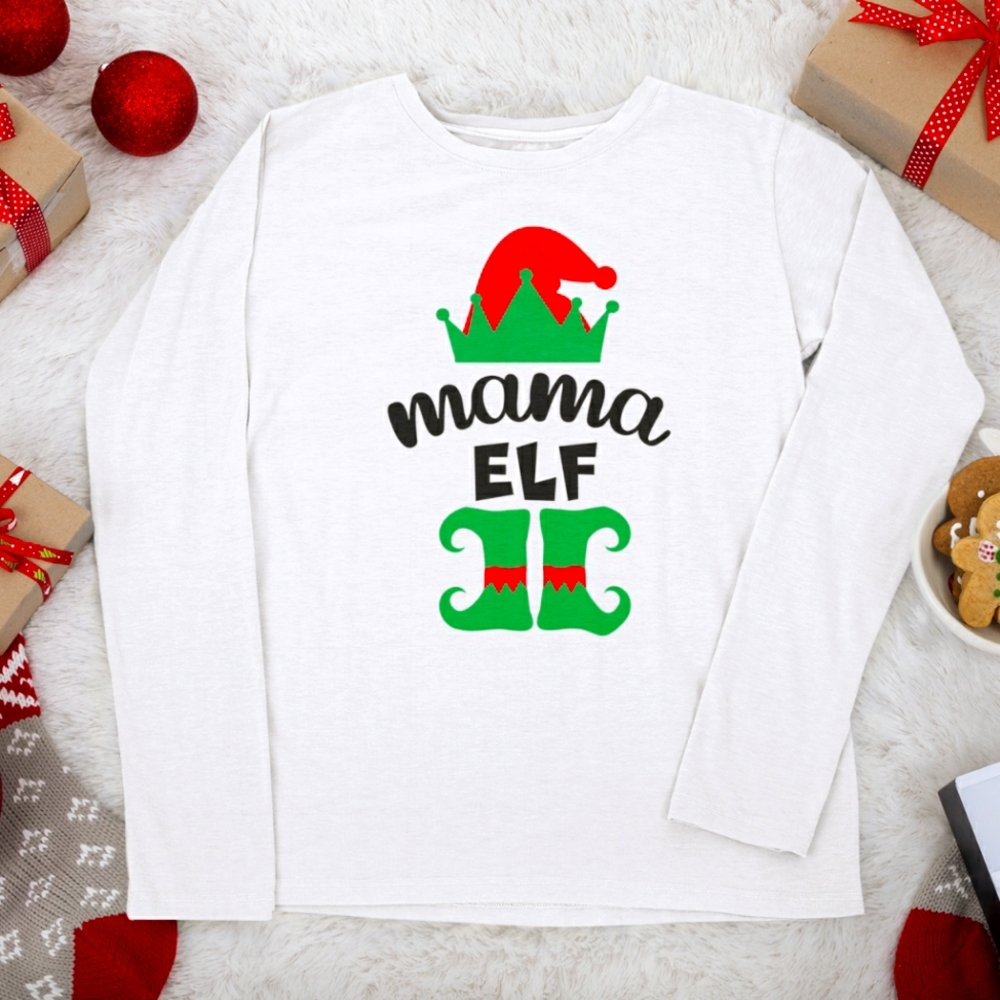Mama Elf Long Sleeve Christmas shirt